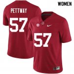 NCAA Women's Alabama Crimson Tide #57 D.J. Pettway Stitched College Nike Authentic Black Football Jersey IM17U72FP